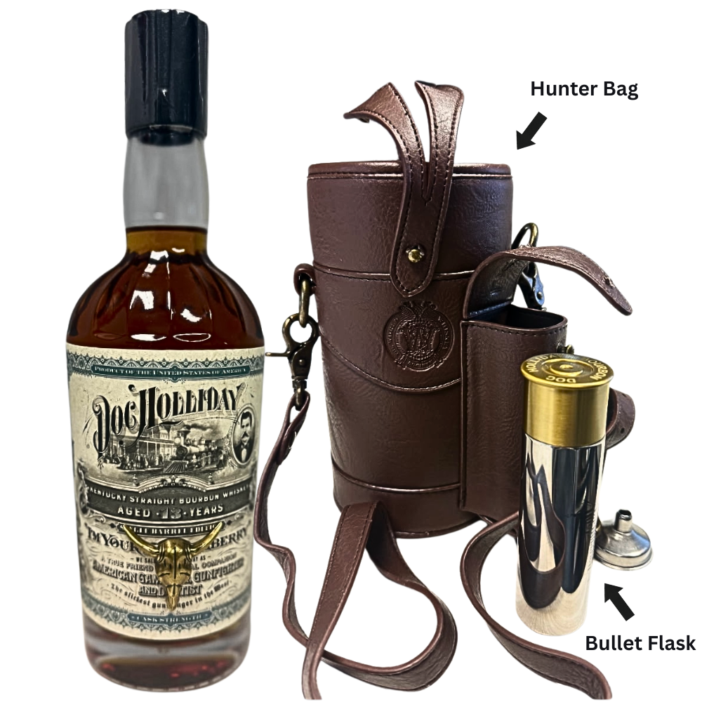 Doc Holliday 13 Year Kentucky Bourbon Hunter Bag W/Bullet Flask_Nestor Liquor