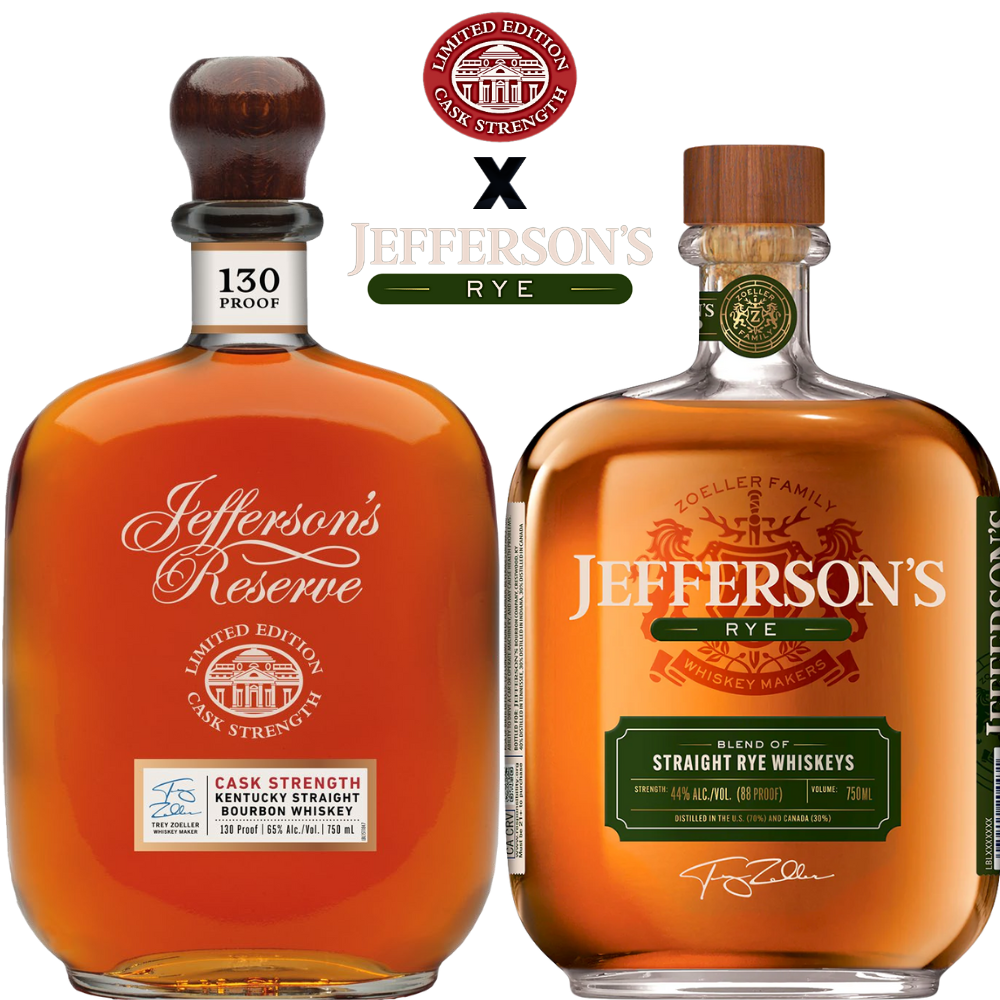 Jefferson's 8 Year Cask Strength Bourbon X Jefferson's Rye Bundle - Nestor Liquor
