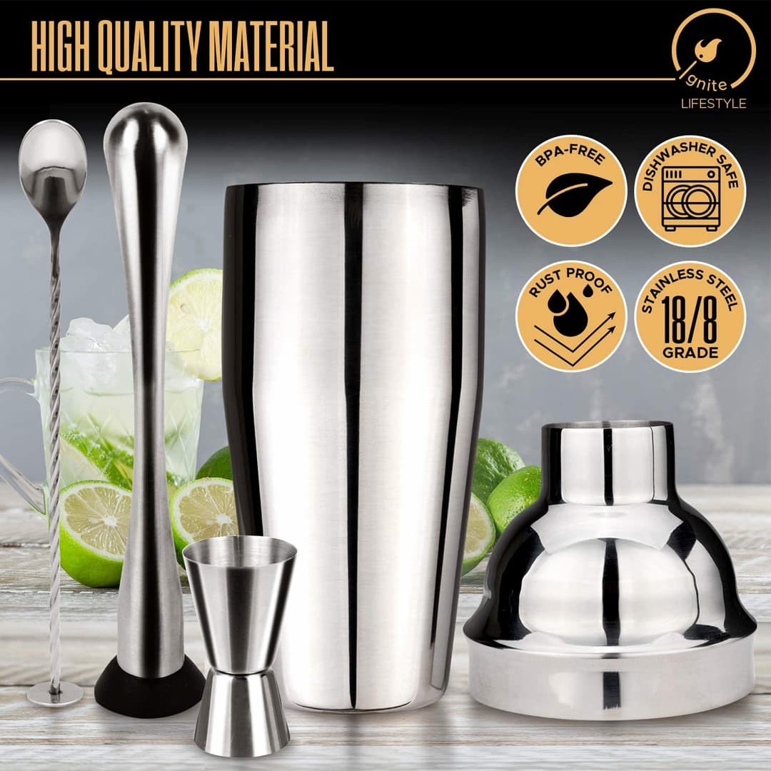 Buy 6 Piece Cocktail Shaker Set - 24Oz