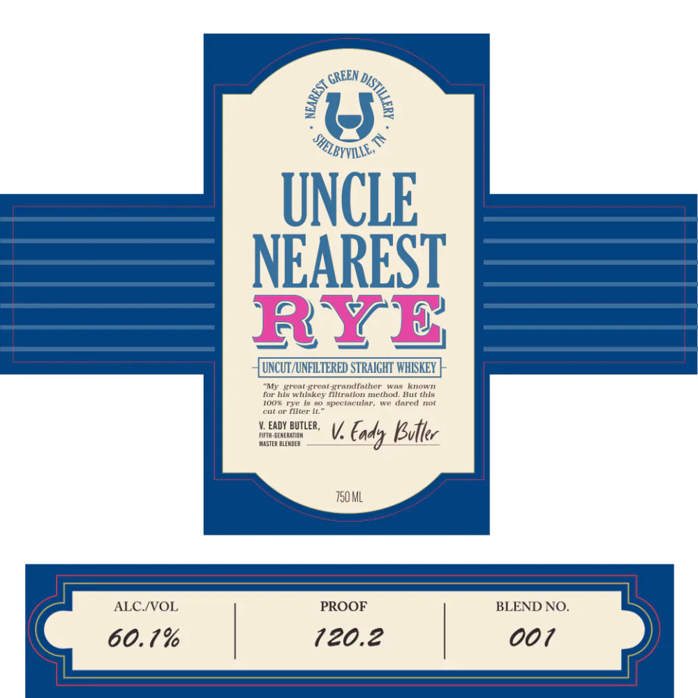 Uncle Nearest Uncut/Unfiltered Straight Rye 750ml_nestor liquor