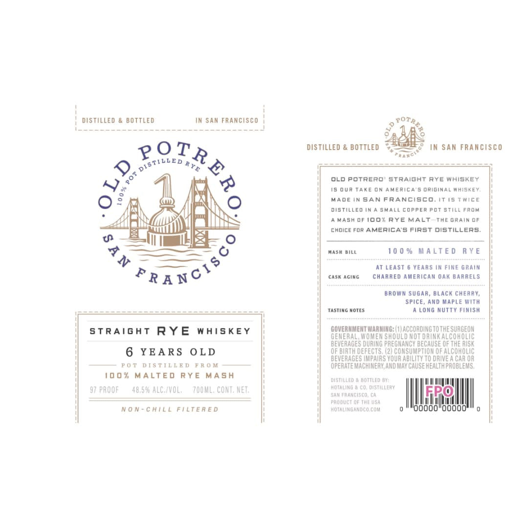 Old Potrero 6 Year Old Straight Rye Whiskey 750ml_nestor liquor