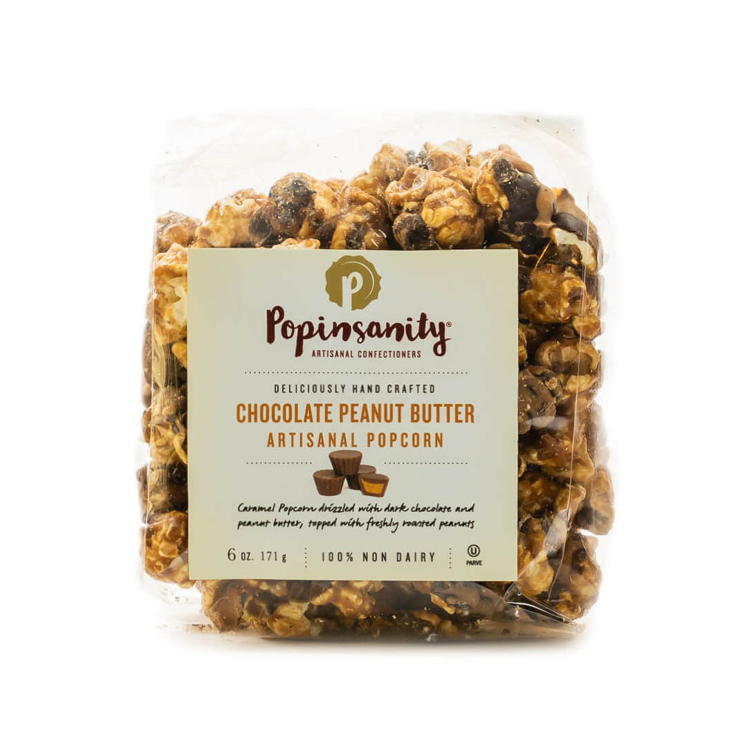 Popinsanity Chocolate Peanut Butter Gourmet Popcorn 6Oz Bag_nestor liquor