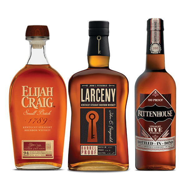 Larceny Barrel Proof Batch# A121 + Elijah Craig Small Batch  + Rittenhouse Straight Rye_nestor liquor