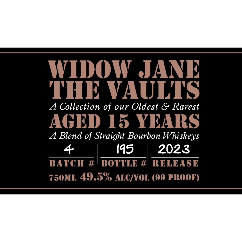Widow Jane The Vaults 15 Year Old Bourbon 2023 Release - Nestor Liquor