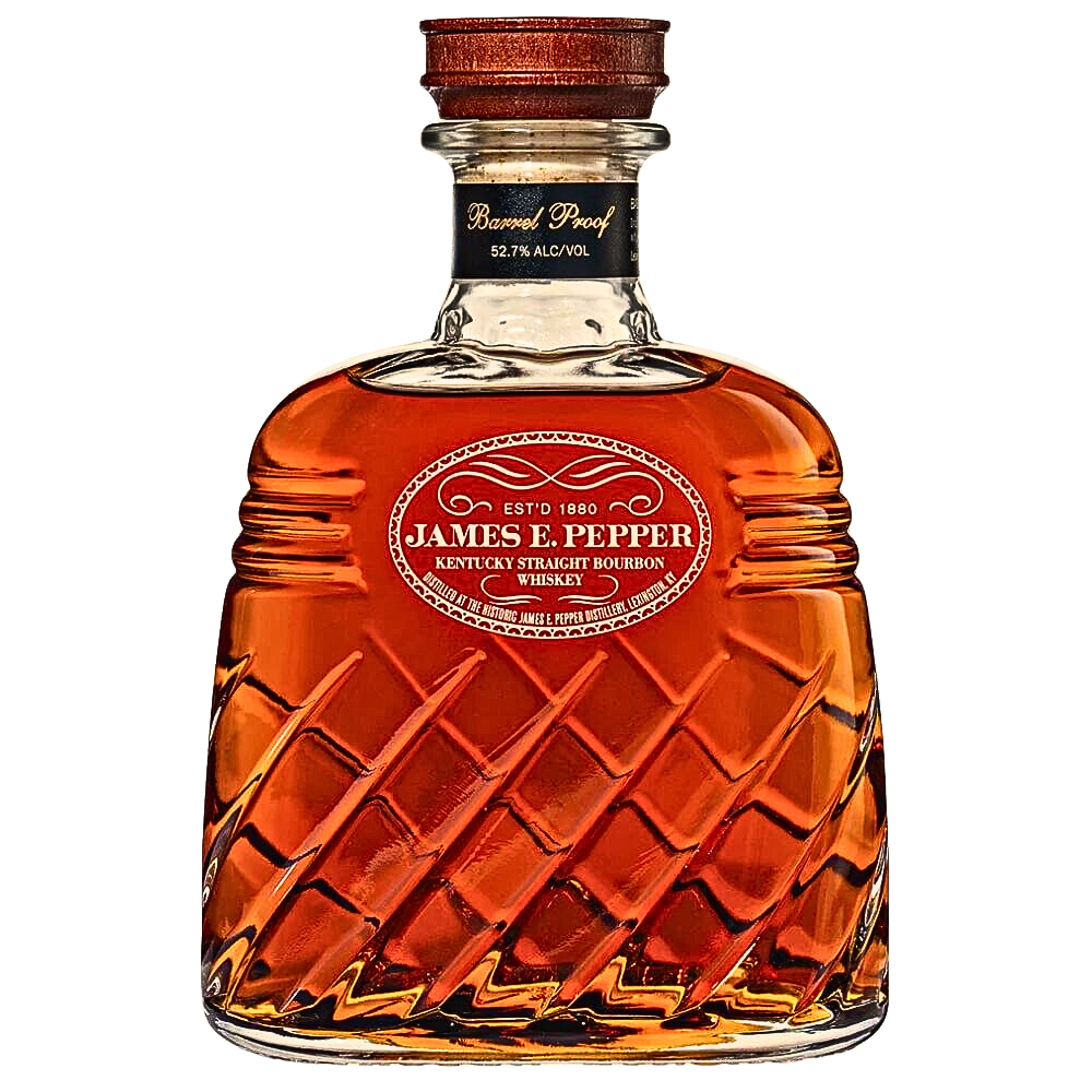 James E. Pepper Barrel Proof Bourbon Decanter_Nestor Liquor