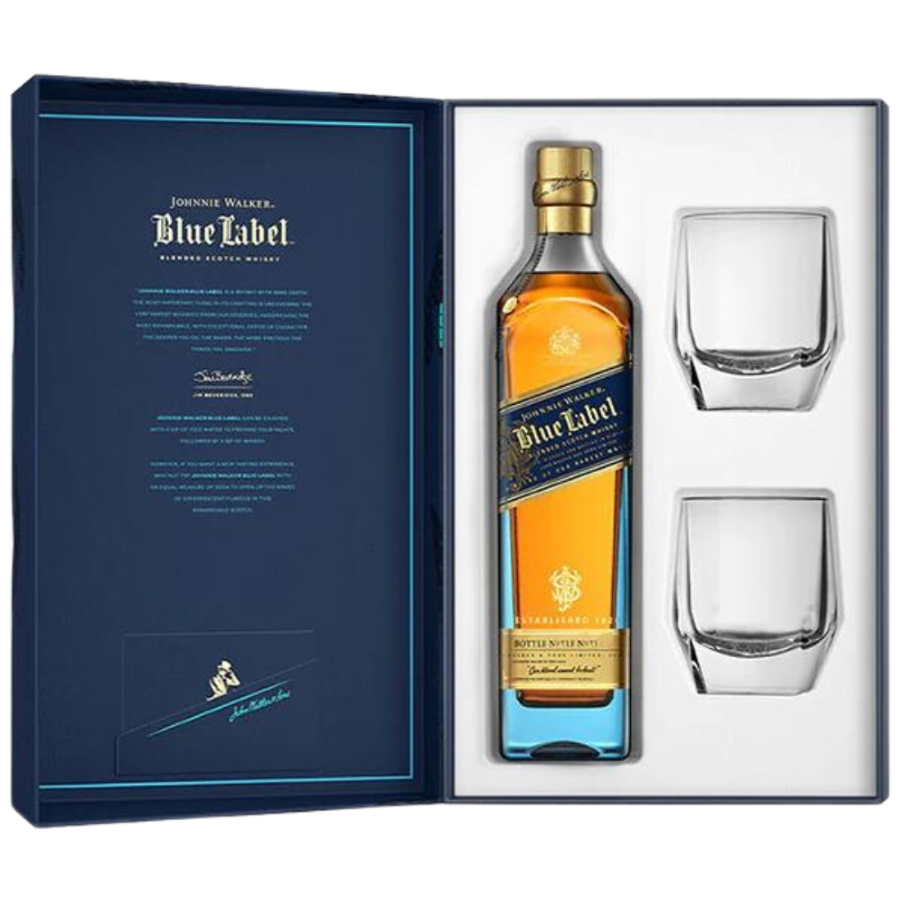 Johnnie Walker Blue Label Gift Set W/2 Glasses_Nestor Liquor