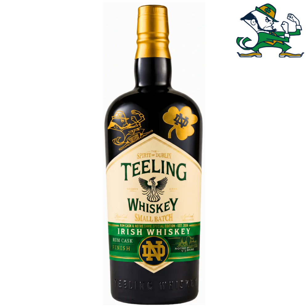 Teeling X Notre Dame Small Batch Irish Whiskey Green Jersey Edition W/ Gold Logo Engraving_Nestor Liquor