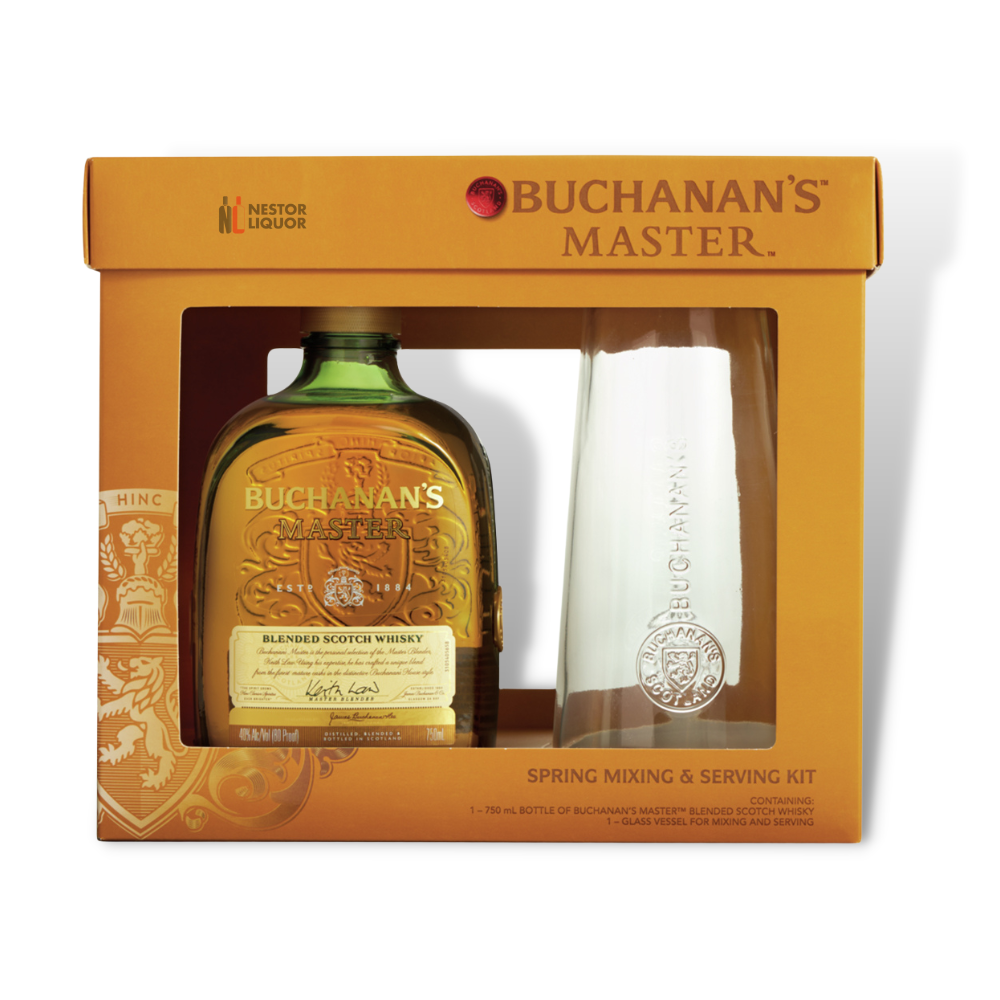 Buchanan Master Scotch Whisky Gift Set W/ Glass Vessel 750ml_nestor liquor