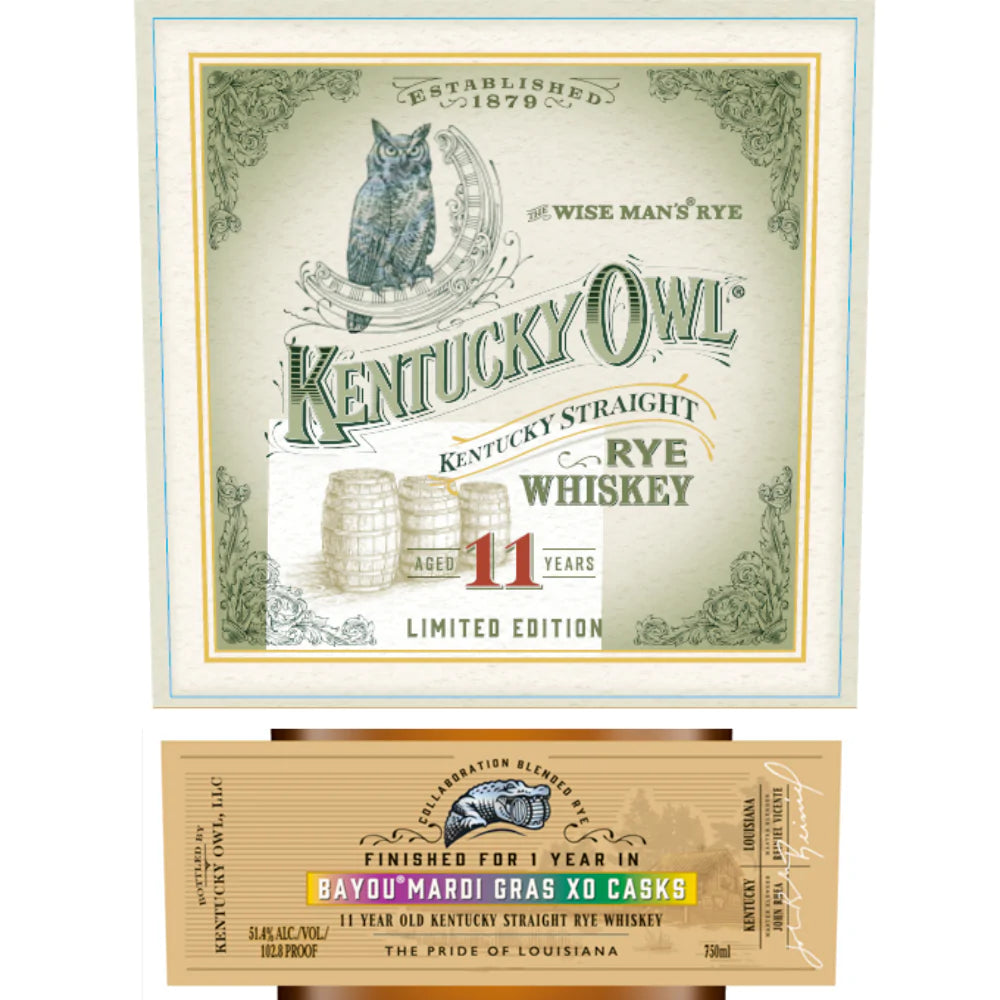Kentucky Owl 11 Year Straight Rye Mardi Gras XO Casks Limited Edition 750ml_nestor liquor