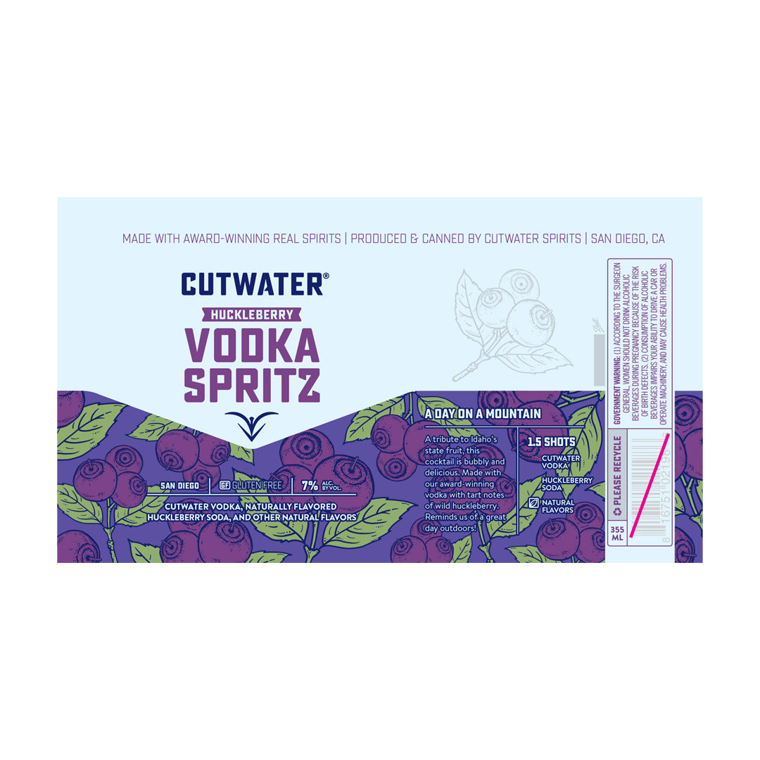 Cutwater Huckleberry Vodka Spritz 4PK_nestor liquor