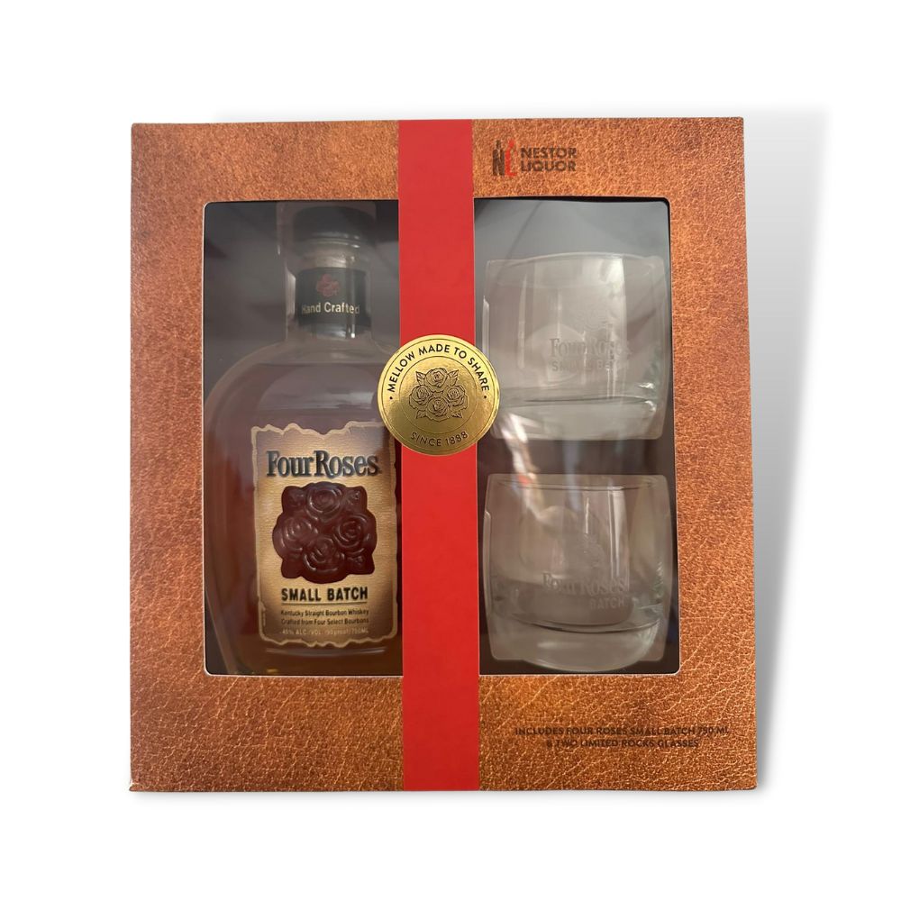 Four Roses Small Batch Gift Set With 2 Rock Glasses 750ml - Buy Online ...