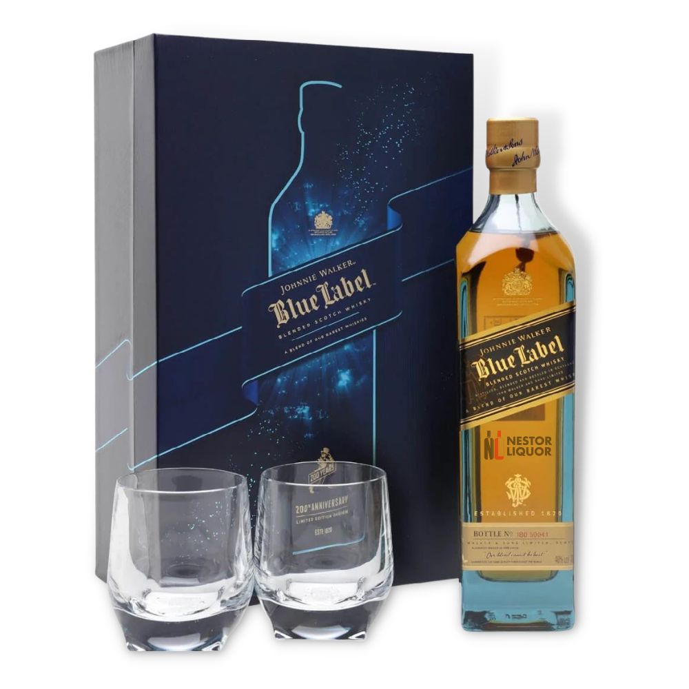 Johnnie Walker Blue Label Gift Set W/2 Glasses 750ml_nestor liquor