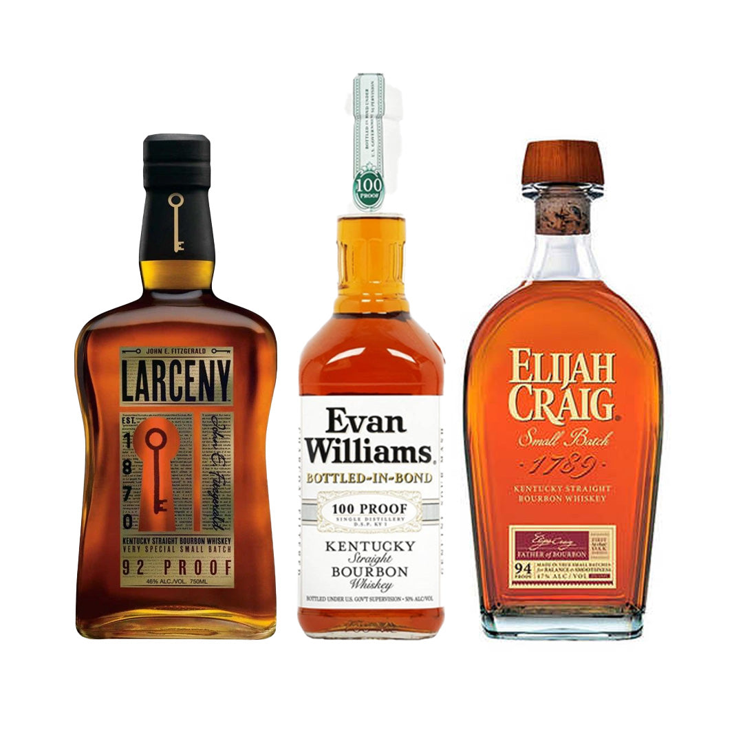Larceny Small Batch+Elijah Craig Small Batch+Evan Williams Bottled in Bond Special_nestor liquor