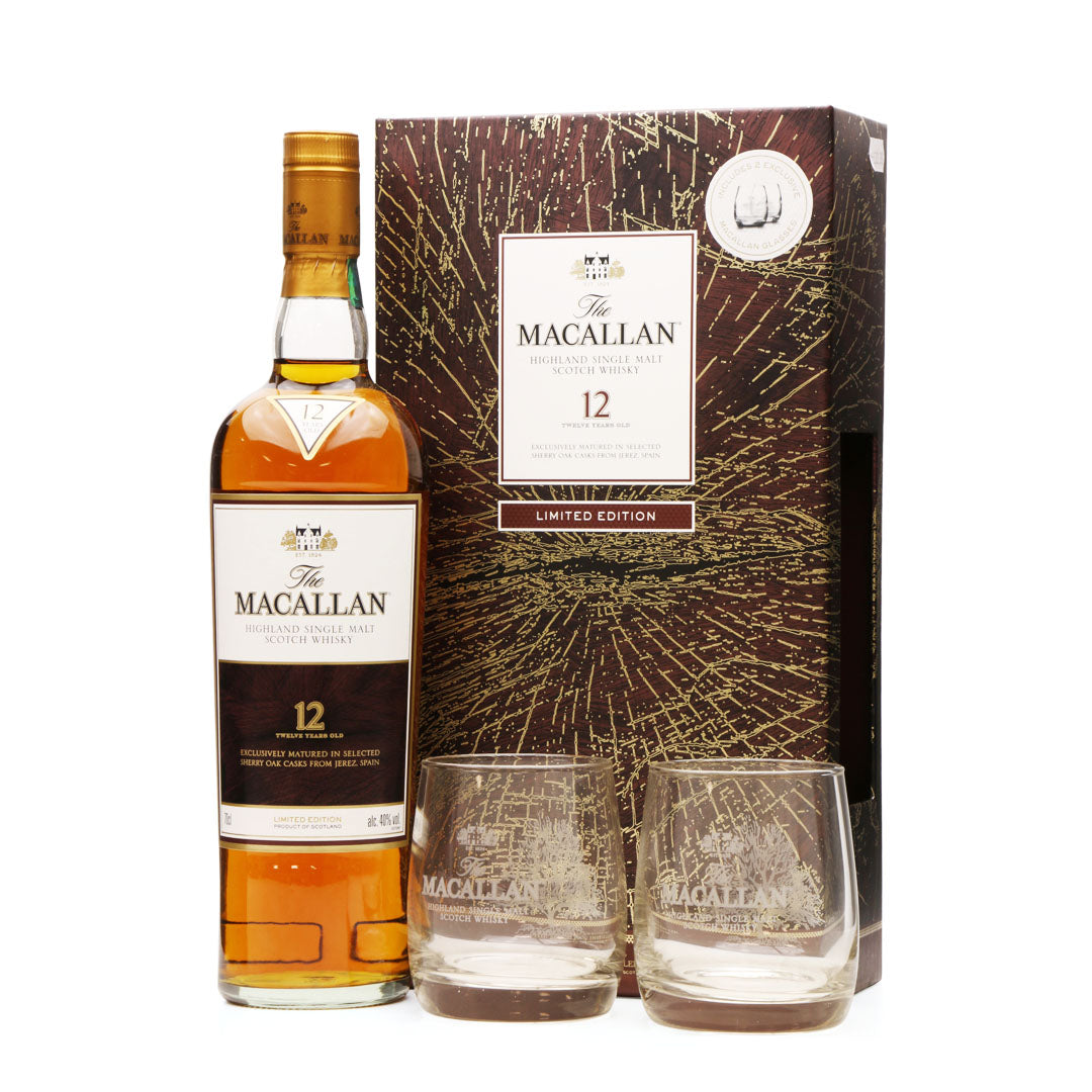 The Macallan 12 Year Old Sherry Cask W/ 2 Official Glasses 750ml_nestor liquor