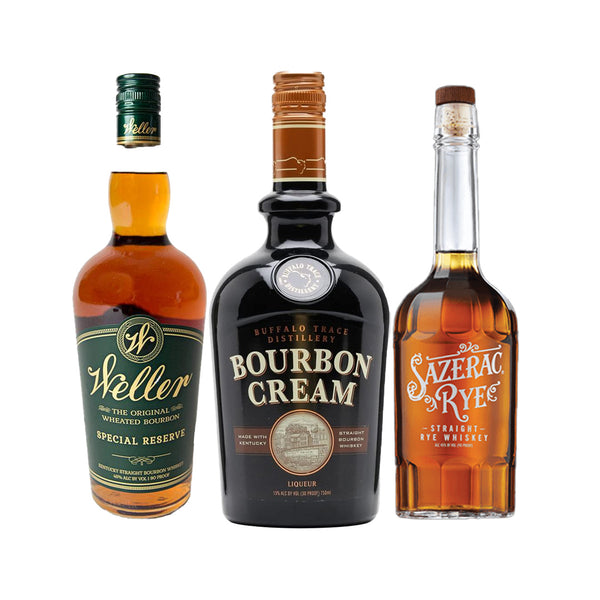 Weller Special Reserve, Sazerac Rye, Buffalo Trace Bourbon Cream Speci